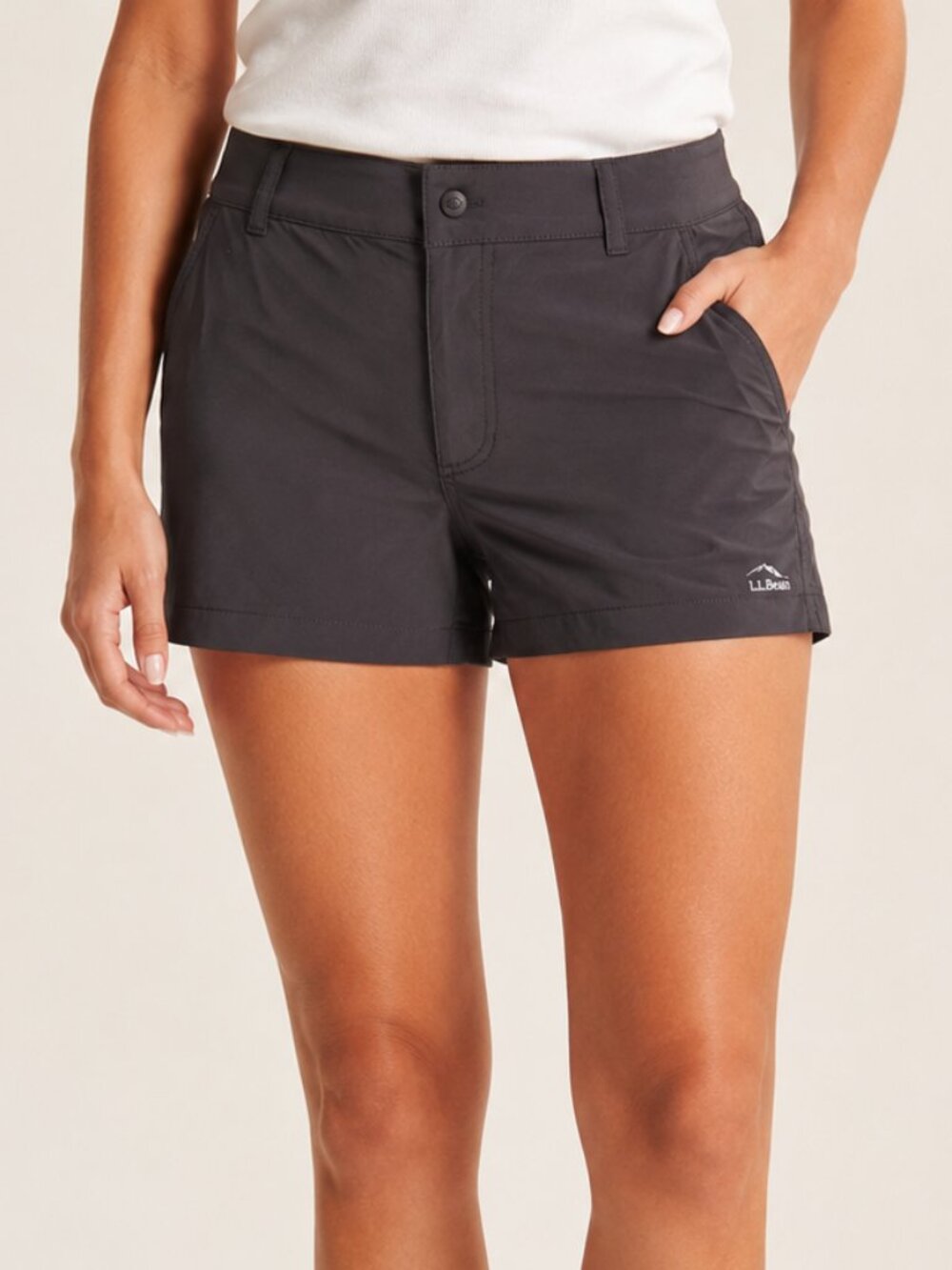 L.L.Bean Access Trail Shorts Womens 10 Gray Nylon Spandex Hiking Outdoor Travel